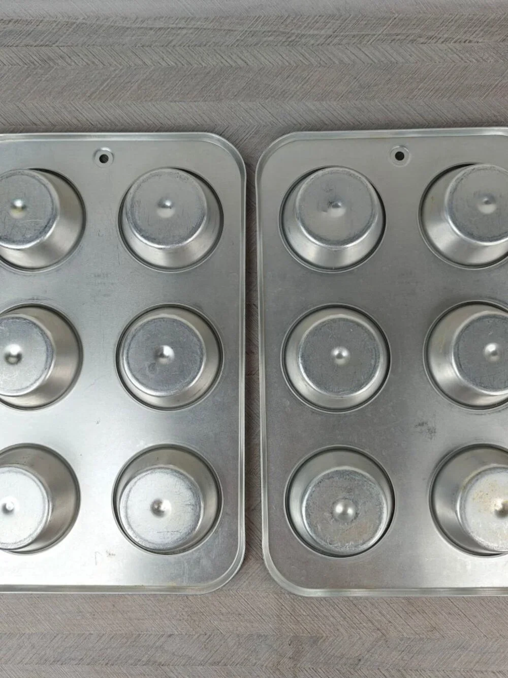 Vintage Rema Aluminum Muffin Cupcakes Pans Tins Set Of 2 Mid-Century Bakeware